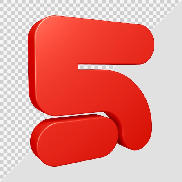 Nummer 5 in 3d render