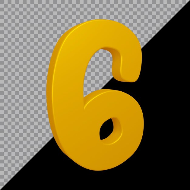 Nummer 6 in 3d render