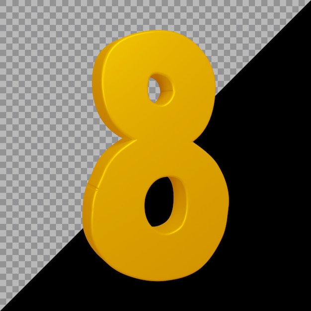 Nummer 8 in 3d render