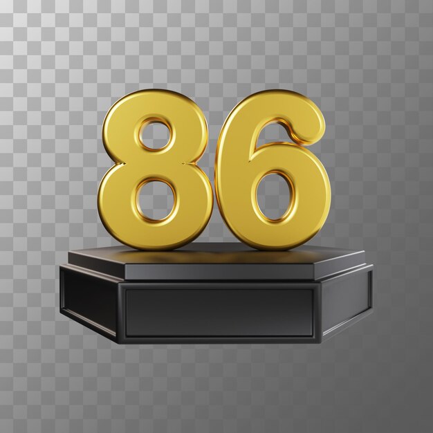 PSD nummer 86 gouden luxe 3d illustratie