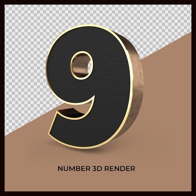 PSD nummer 9 3d render