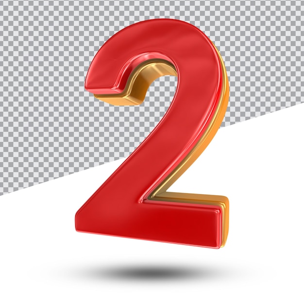 Nummer rode stijl 3d render