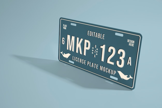 PSD nummerplaat lettertype mockup