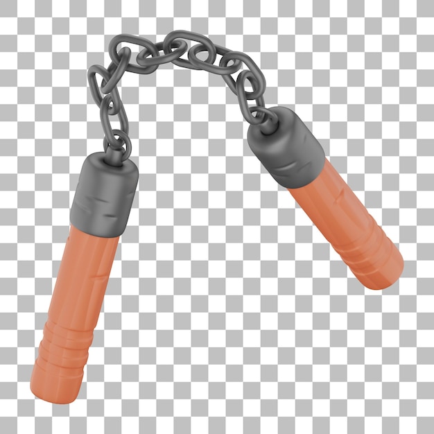 PSD nunchaku 3d illustratie