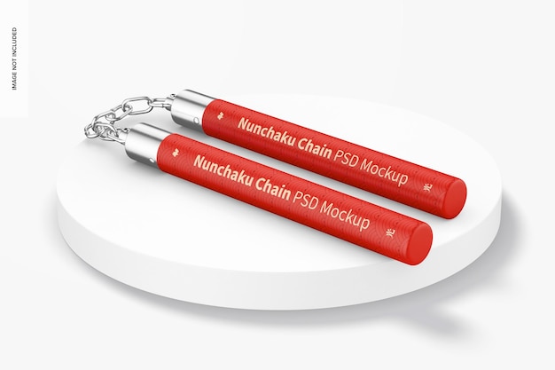 Nunchaku chain mockup, dropped