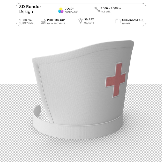 PSD nurse hat 3d modeling psd