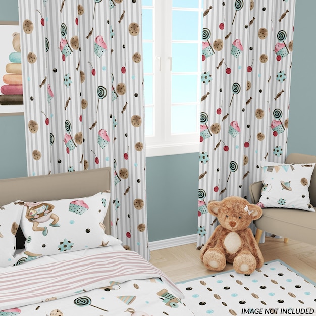 Premium PSD Nursery curtains bedding and pillows