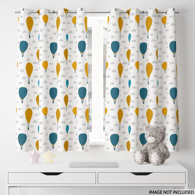 PSD nursery curtains mockup