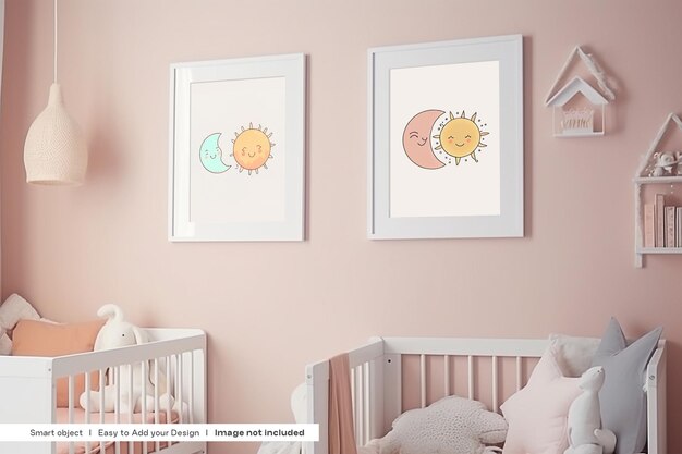 Nursery Frame Mockup Kids Room Frames Mockup Baby Room Frames Mockup Kids Bedroom Frames Mockup