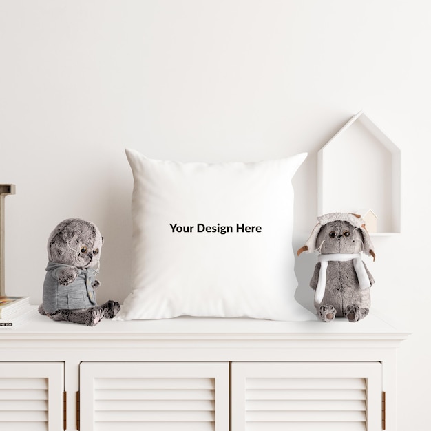 PSD nursery pillow mockup