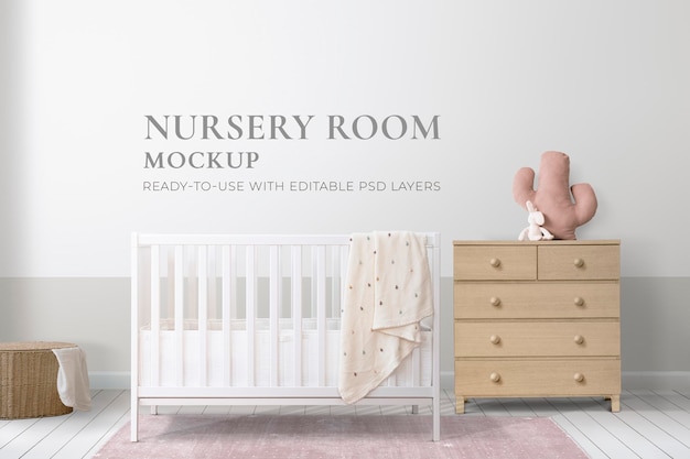 Nursery room interior mockup psd