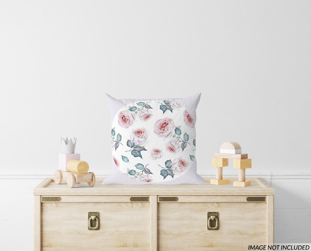 PSD nursery throw pillow mockup