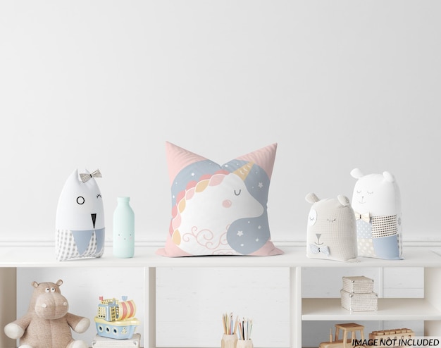 PSD nursery throw pillow mockup