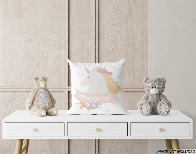 PSD nursery throw pillow mockup