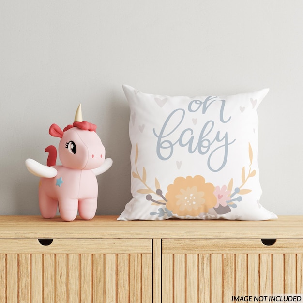 Nursery throw pillow mockup