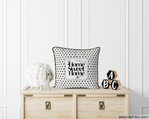 PSD nursery throw pillowmockup