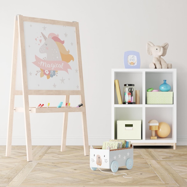 PSD nursery white board mockup