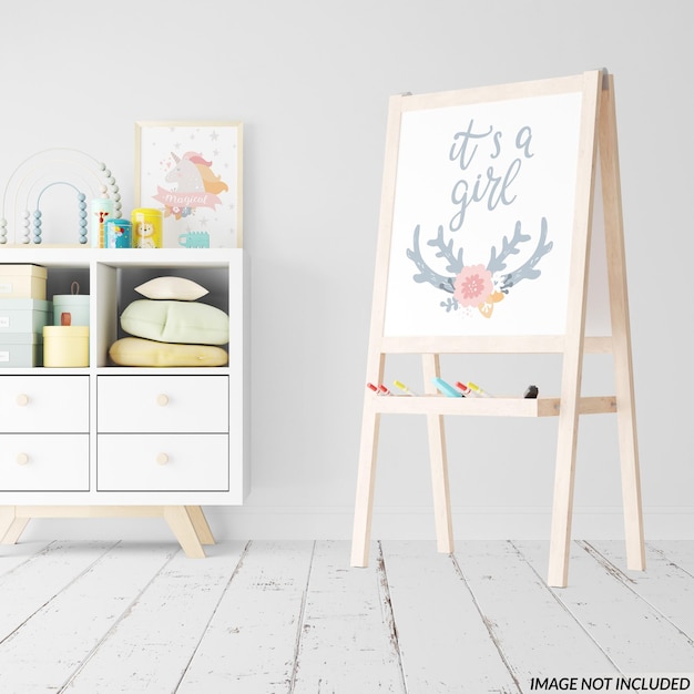 Nursery white board mockup