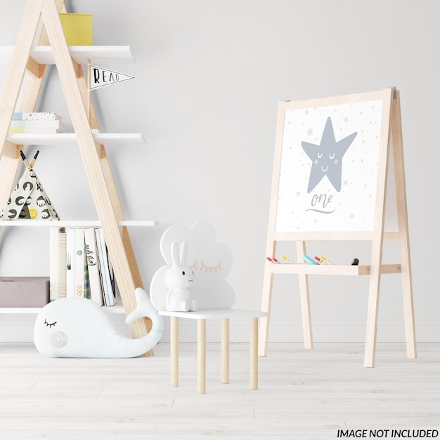 PSD nursery white board mockup