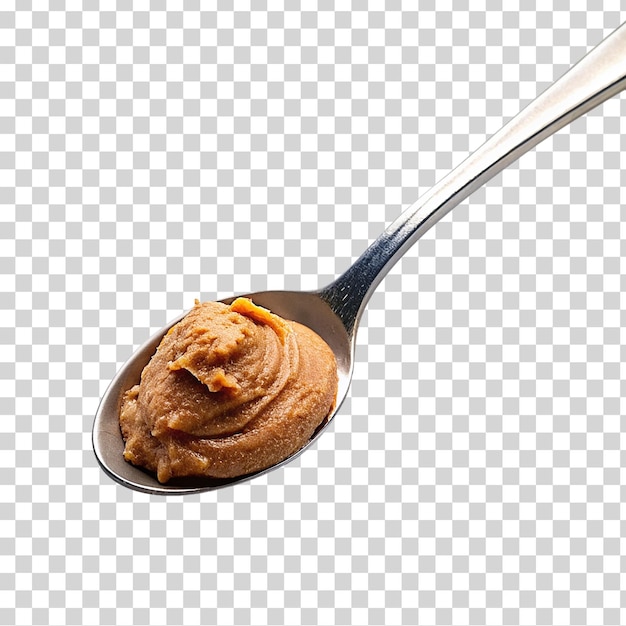 PSD a nut butter in spoon on transparent background