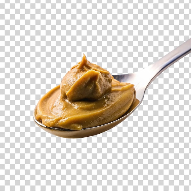 PSD a nut butter in spoon on transparent background