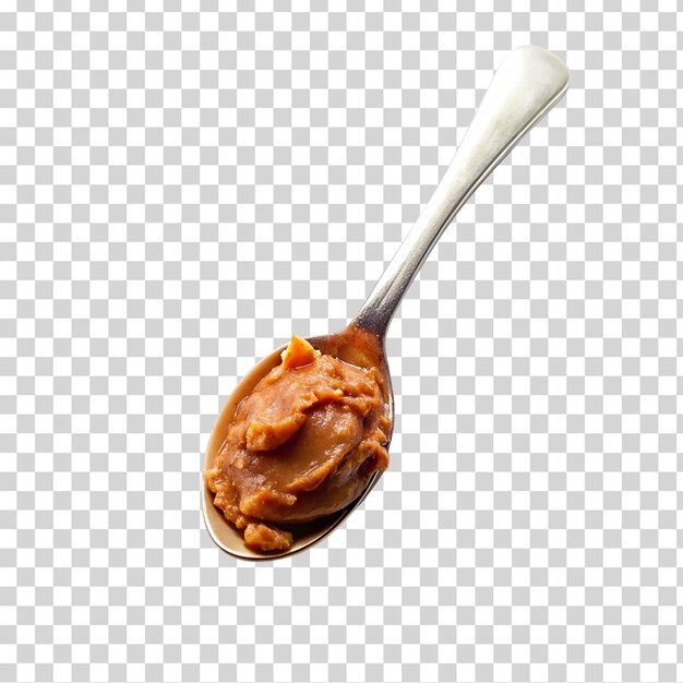 PSD a nut butter in spoon on transparent background