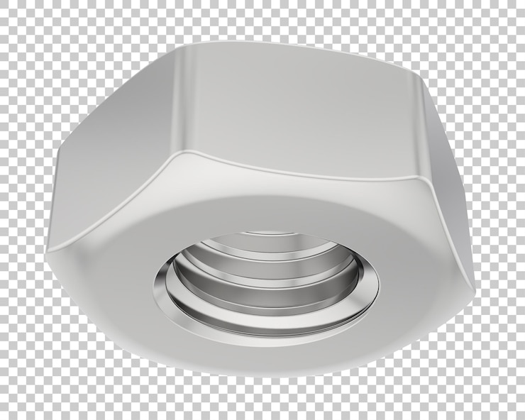 PSD гайка изолирована на прозрачном фоне 3d рендеринг иллюстрации