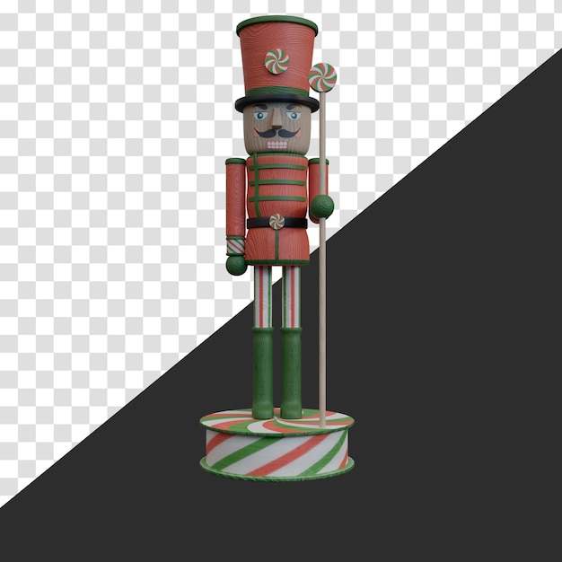 PSD nutcracker isolated soldier figure christmas decoration wood