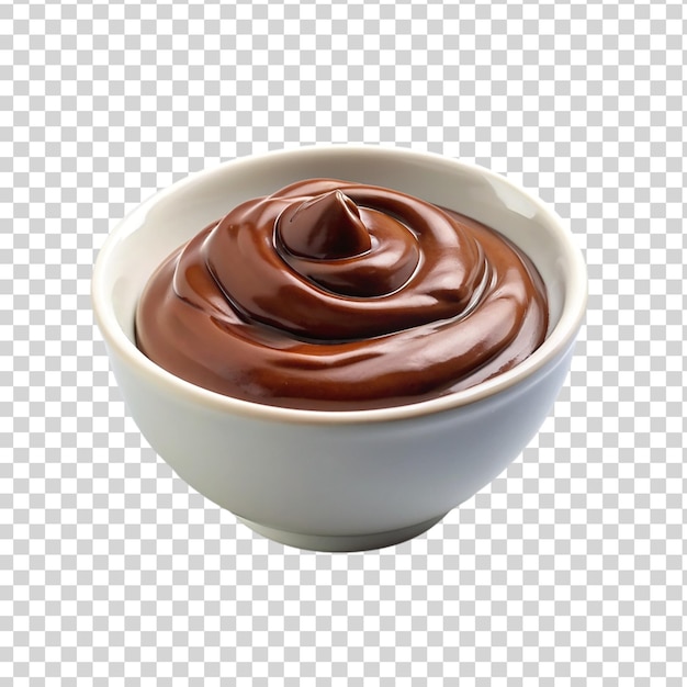 PSD nutella in white bowl isolated on transparent background