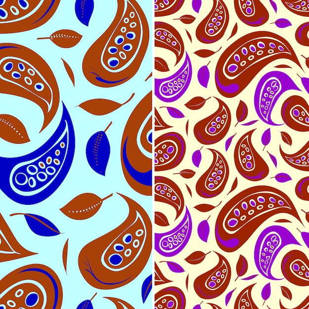 Nutmeg with oval silhouette and spice design with paisley pa tropical fruit pattern vector design