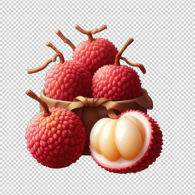 PSD png grafico di litchi ricco di nutrienti