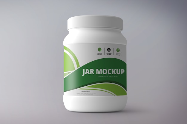 Nutrition supplement jar mockup