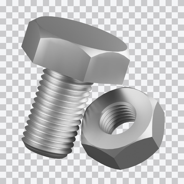 Nuts Bolts 3d Illustration