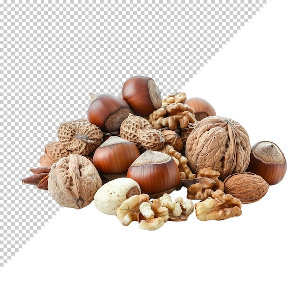 Nuts isolated on transparent background