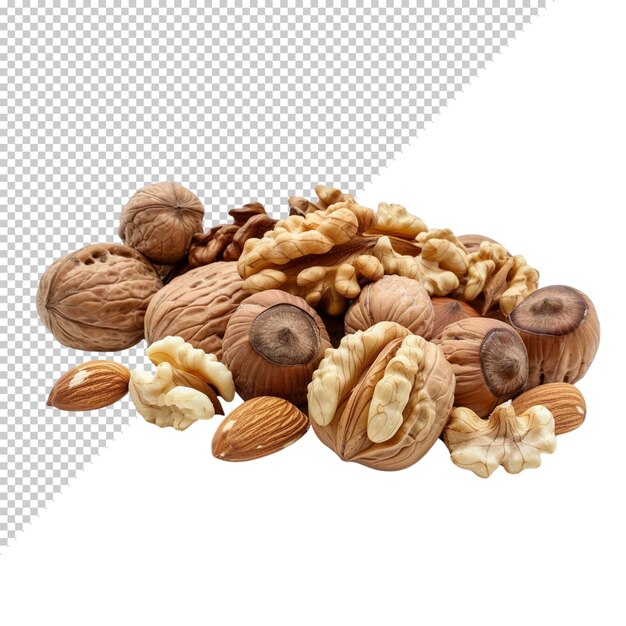 PSD nuts isolated on transparent background