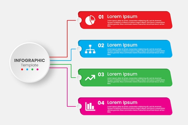 Nykyaikainen infografiikan vaiheiden mallipohja
