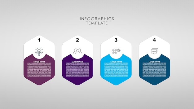 Nykyaikainen liiketoiminnan infografiikka -konsepti neljällä vaiheella