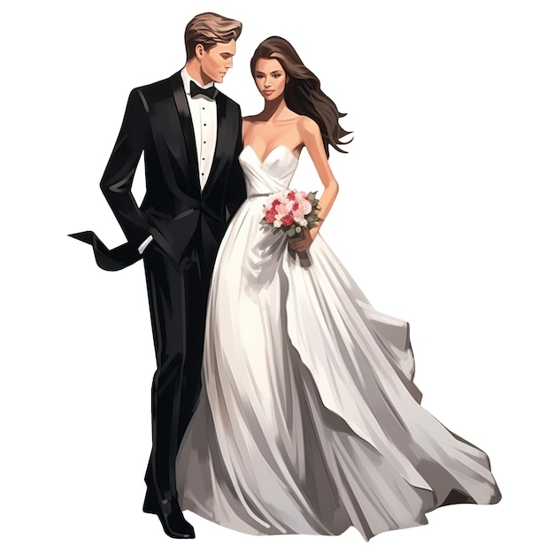 O Beautiful Happy Wedding Przezroczyste Tło Png Ilustracja Ai Wygenerowana Ilustracja Happy Wedding Png