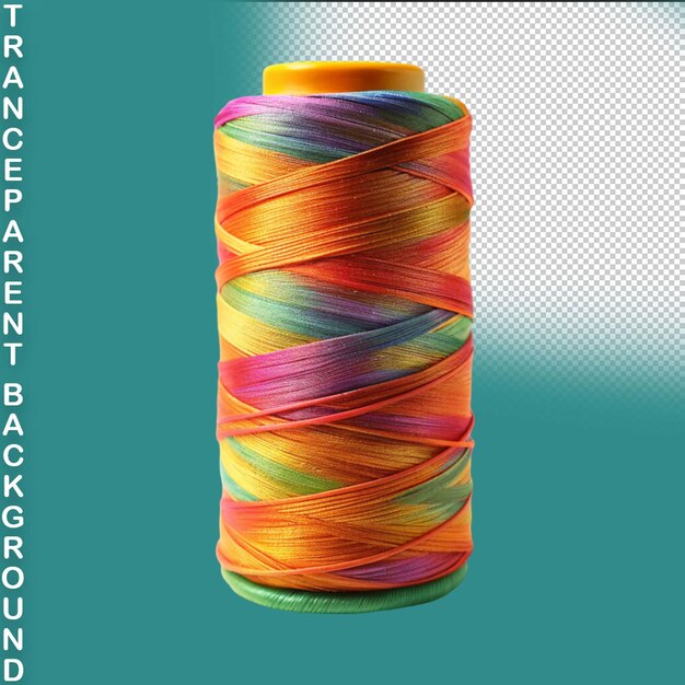 PSD o color sewing thread isolated on a transparent background