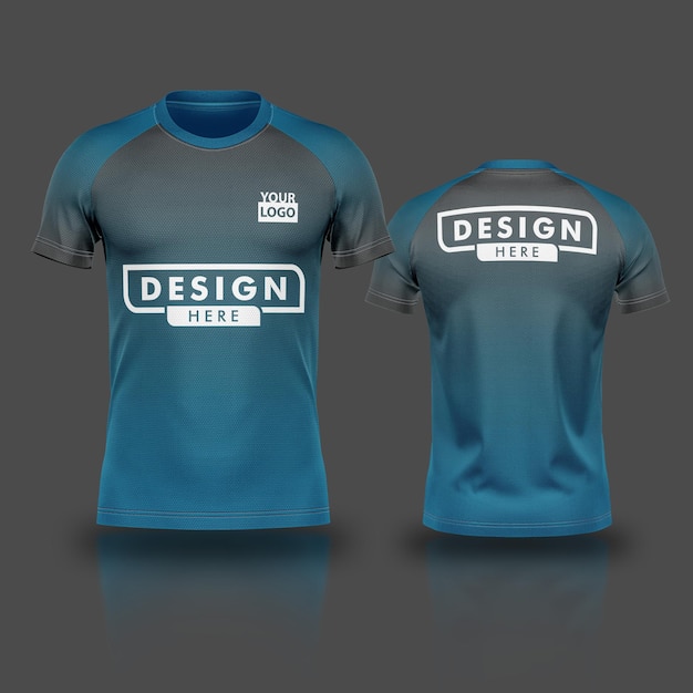 PSD set mockup sportivo t shirt raglan manica corta con scollo