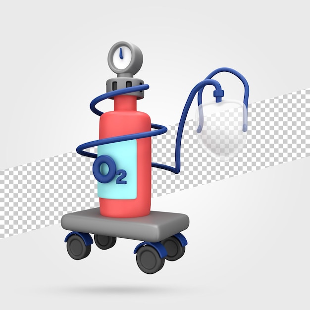 O2 oxygen tank 3d render