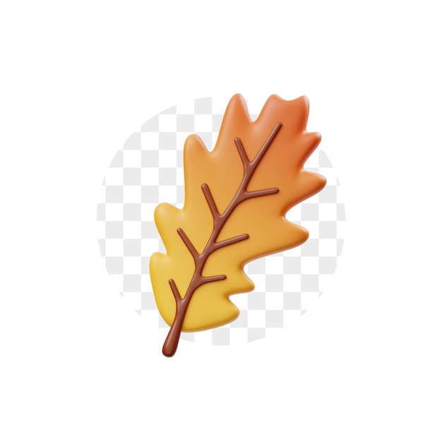 PSD oak leaf 3d icon