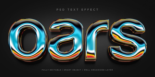 PSD oars 3d style text effect