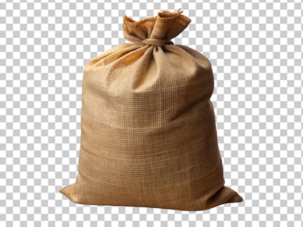 PSD grani di avena con guscio in sacchetto di tela con cucchiaio di legno pieno di farina d'avena quasi isolati su sfondo bianco