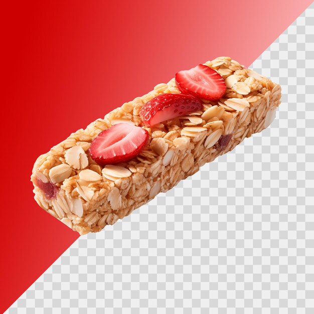 Oatmeal bar isolated on transparent background