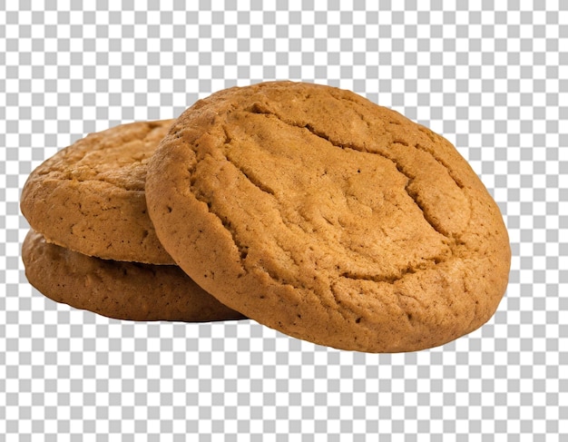 PSD oatmeal cookies isolated on transparent background