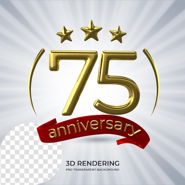 Obchody 75 rocznicy Plakat renderowania 3D