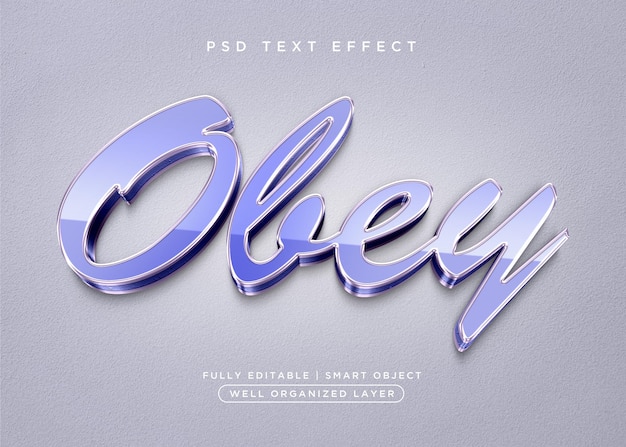 PSD obey 3d style text effect