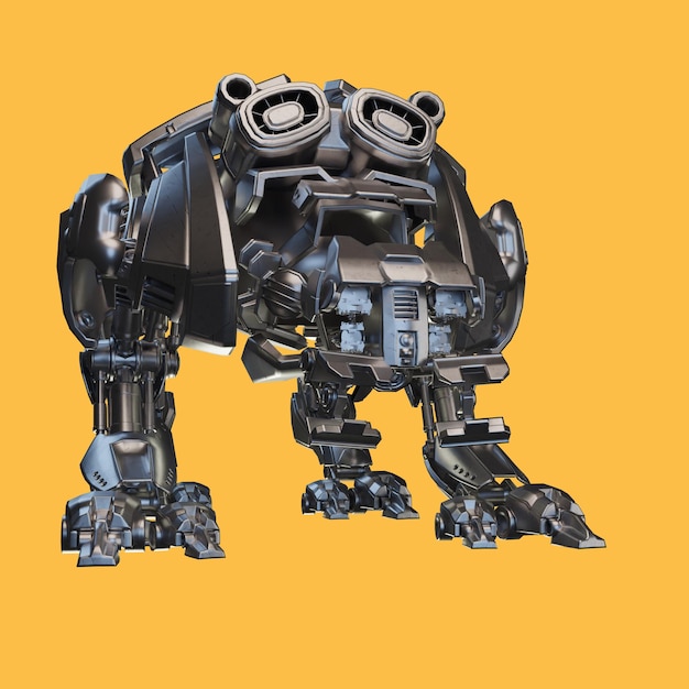 Obiekt renderowania 3D nie ludzki metal i szkło