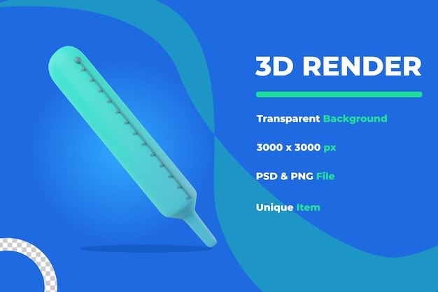 PSD obiekt termometru renderującego 3d